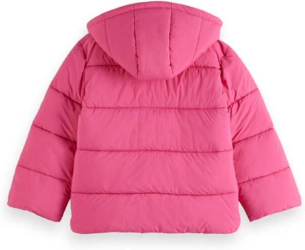 Scotch & Soda Puffer jack met steekzakken en capuchon