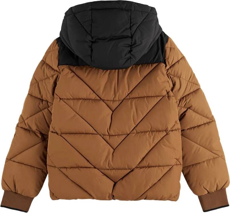 Scotch & Soda Waterafstotende gewatteerde jas met afneembare capuchon