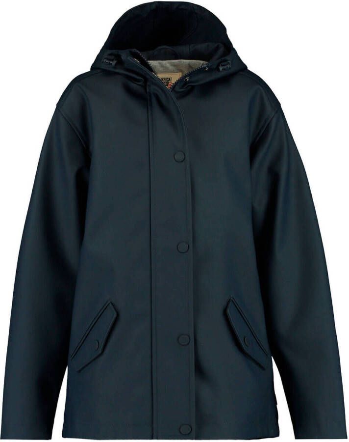 America Today Junior unisex gevoerde regenjas zomer donkerblauw