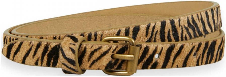 Scotch & Soda leren riem met zebraprint camel
