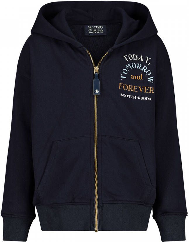 Scotch & Soda Graphic hoodie met ritssluiting