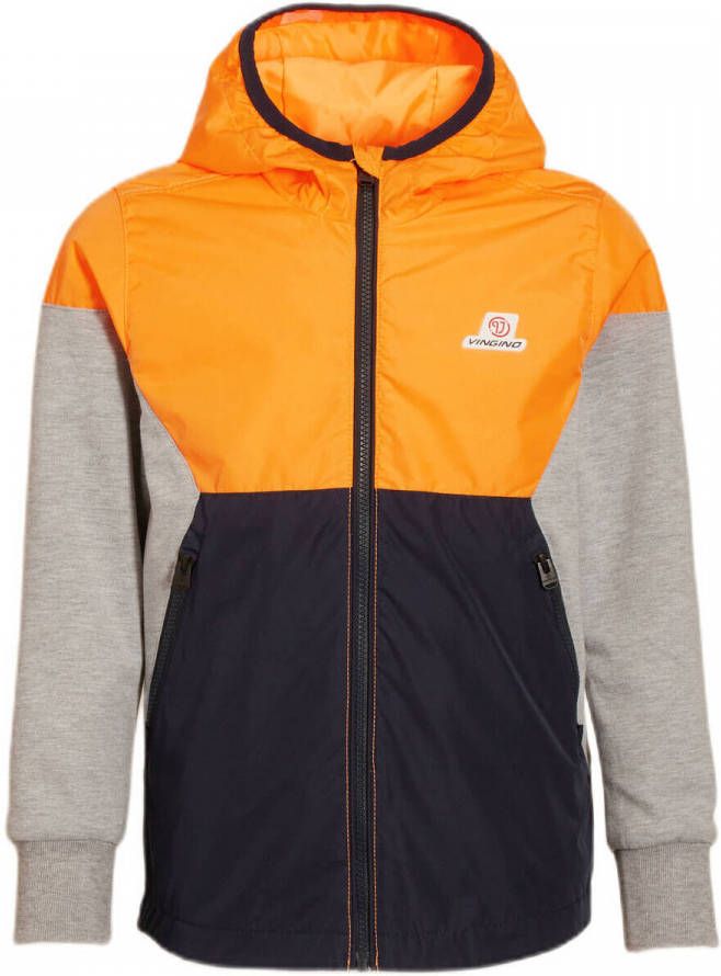 Vingino zomerjas Tufio neon oranje.zwart/grijs