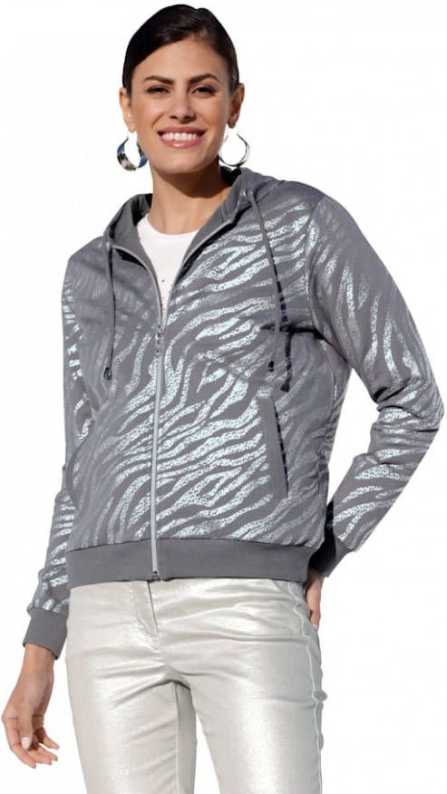 AMY VERMONT Sweatvest met capuchon Grijs/Zilverkleur