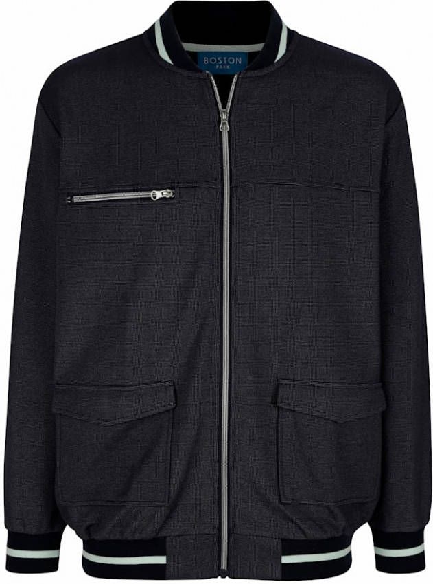 Boston Park Sweatvest met contrastkleurige details Marine/Mintgroen