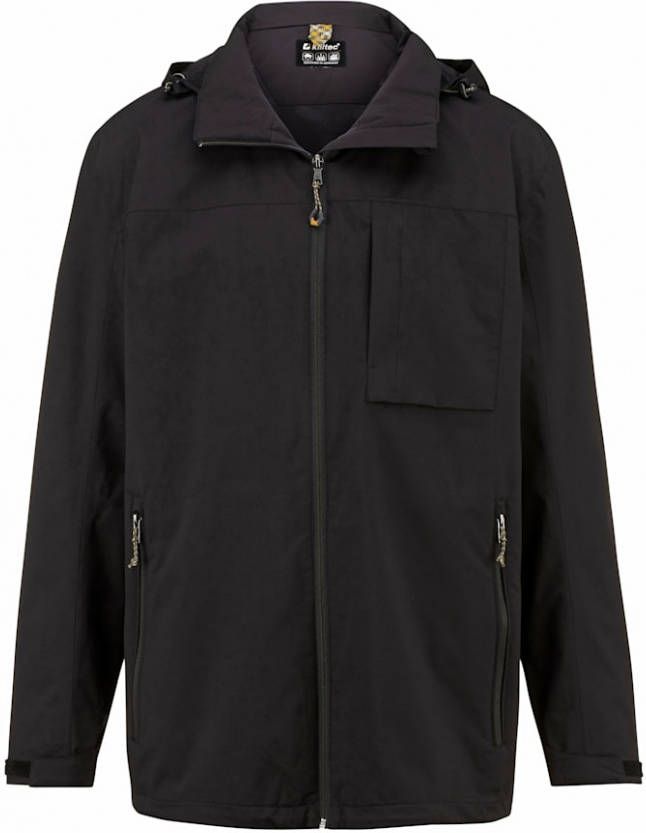 Killtec Outdoorjas met afritsbare capuchon Zwart