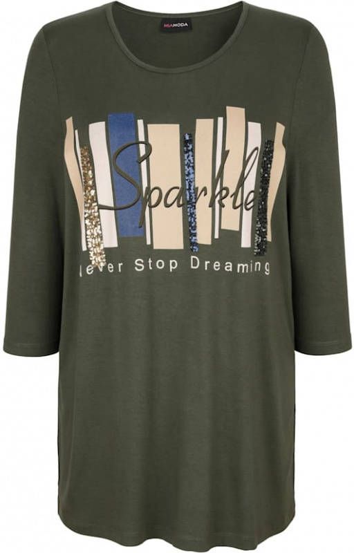 MIAMODA Shirt met mooie print Flessengroen