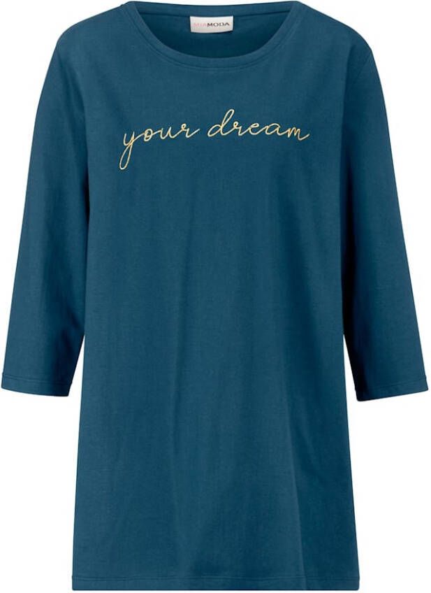 MIAMODA Shirt van zuiver katoen Petrol