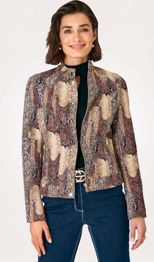 MONA Blazer van imitatiesuède Cognac/Beige/Grijs