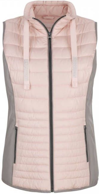 MONA Bodywarmer met elastische inzetten opzij Roze/Grijs