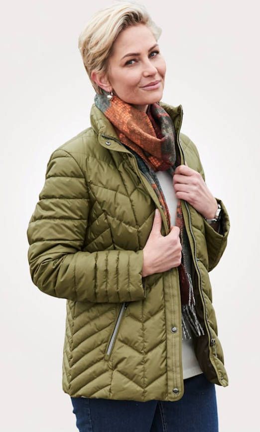 MONA Gewatteerde jas in donslook Groen