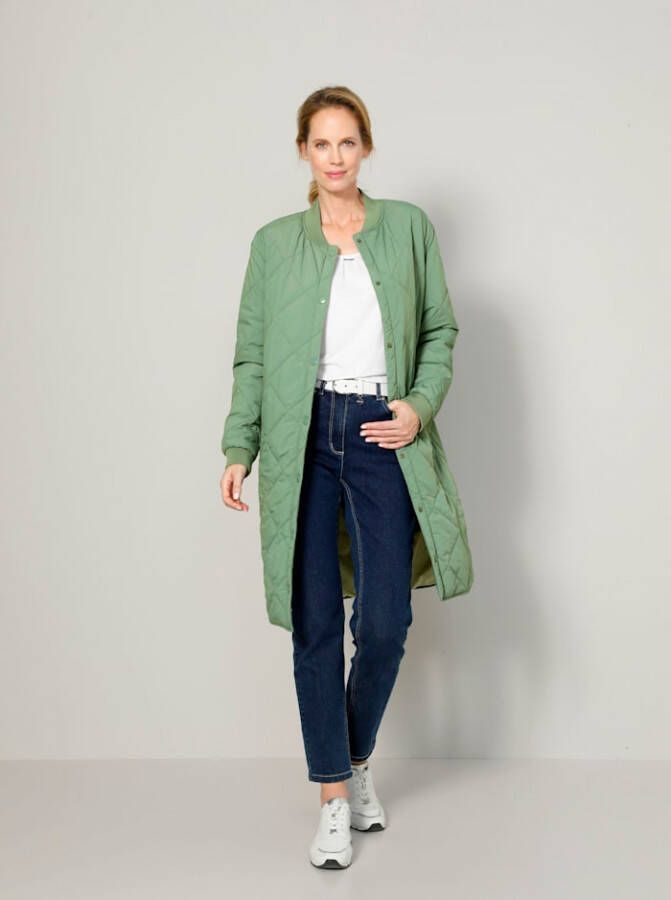 MONA Jas met comfortabele zijsplitten met drukknoop Groen