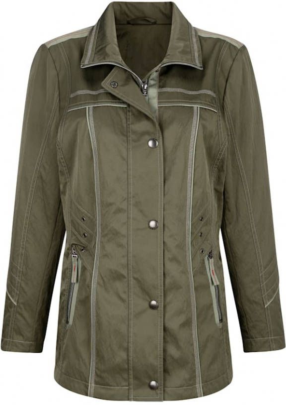 MONA Jas met contrastnaden Kaki