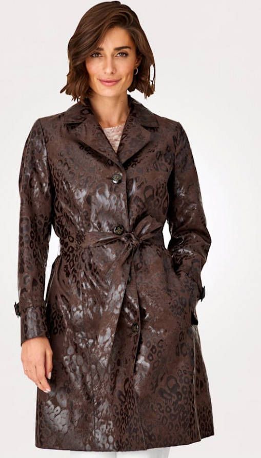 MONA Jas met modieus animaldessin Bruin