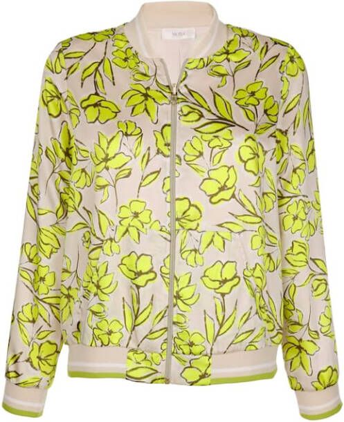 MONA Jasje met zomers bloemendessin Zand/Limoen