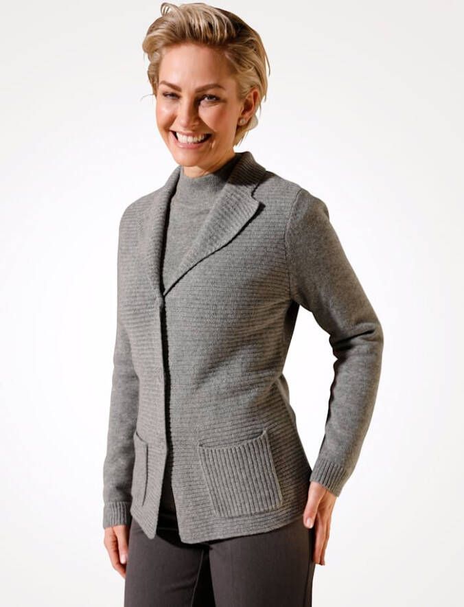 MONA Vest met zacht kasjmier Zilvergrijs