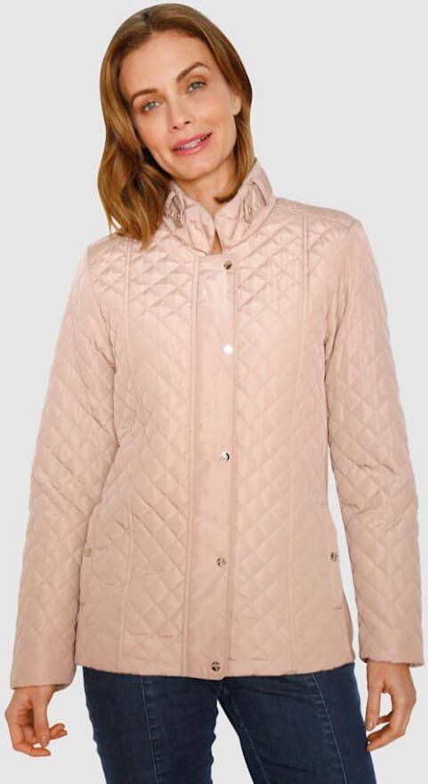 Paola Gewatteerde jas met elastische geribde inzetten Lichtbruin