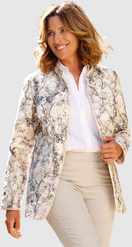 Paola Keerbare jas met trendy stiksels Zand