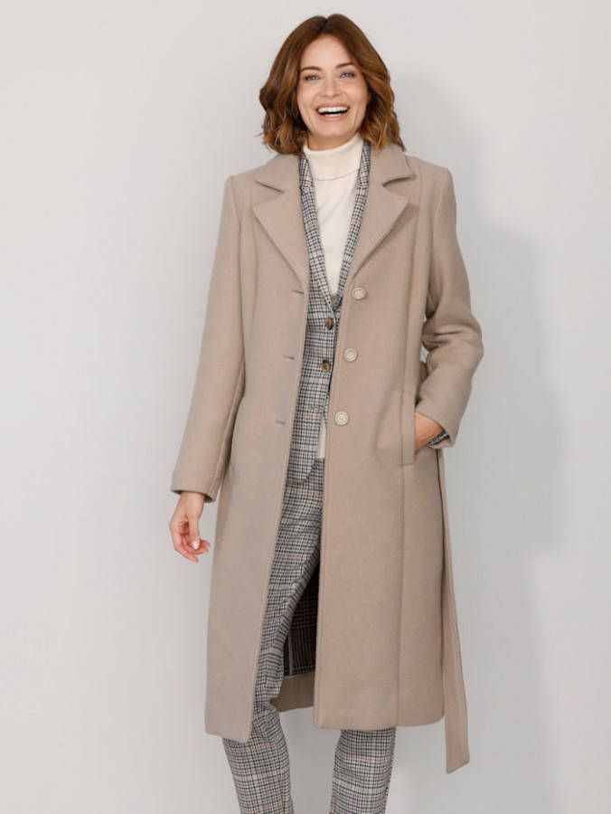 Paola Mantel van doubleface materiaal Zand