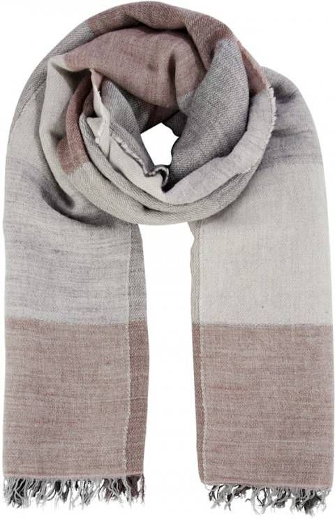 MONA Sjaal met wol Roze/Grijs