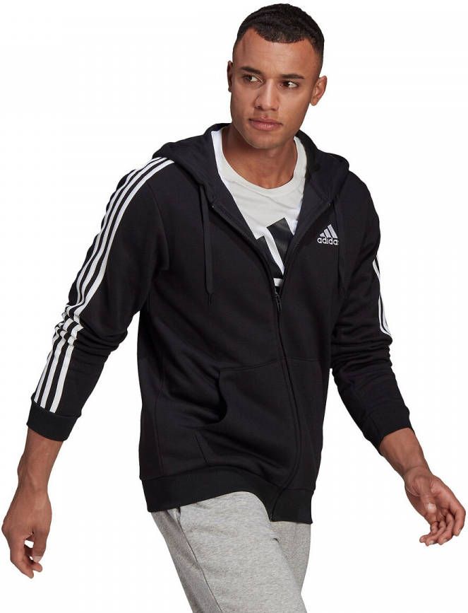 Adidas performance Zip up hoodie klein logo 3 stripes online kopen