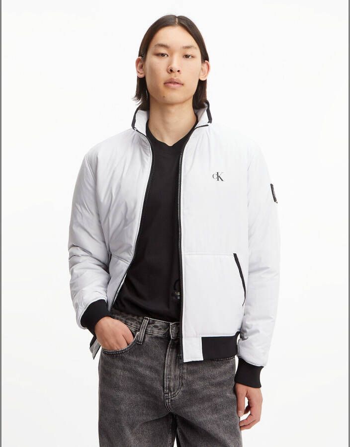 Calvin klein Jas Harrington met ritssluiting, zakken en opstaande kraag