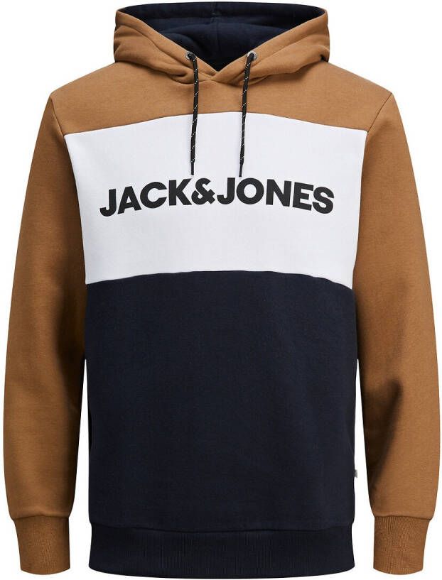 Jack & Jones Hoodie JJELOGO LOGO LOGO BLOCKIN LOGO BLOCKIN SWEAT HOOD