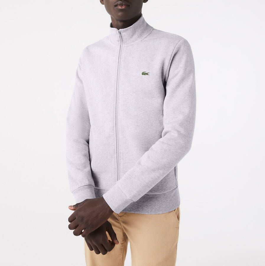 Lacoste Classic Fit Sweatshirt ritssluitinggrijs, Effen