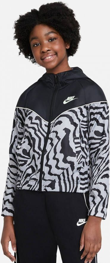 Nike Sportswear Windrunner Meisjesjack met print Zwart