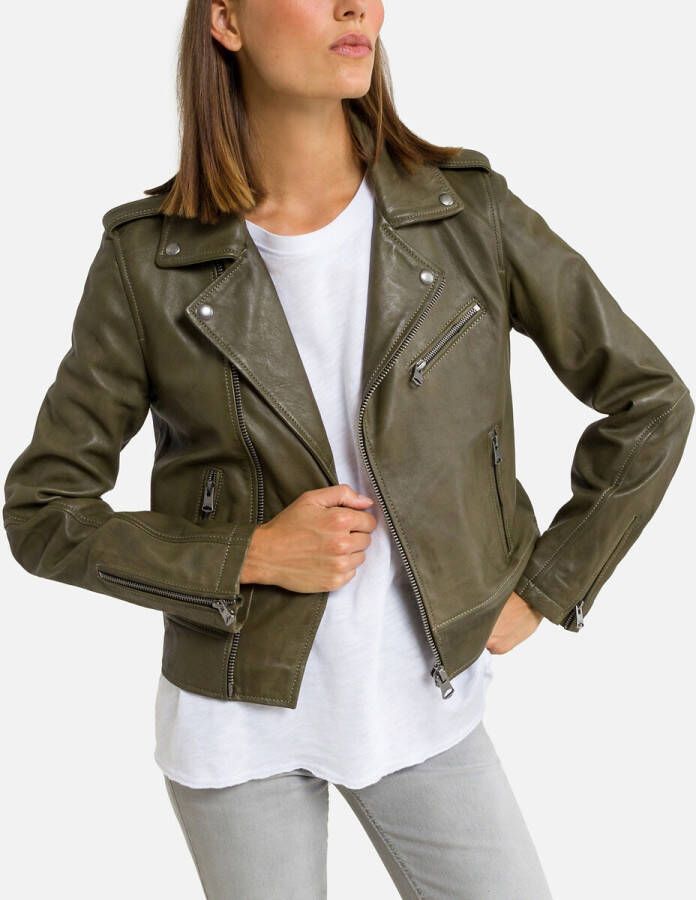 OAKWOOD Kort, asymmetrisch jasje in leer Boogie