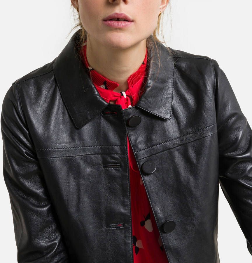 OAKWOOD Kort jasje in leer met knoopsluiting Grace