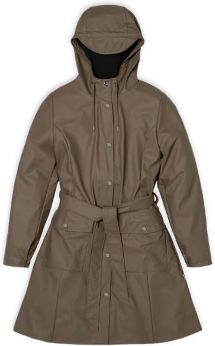 Rains Lange trenchcoat met ritssluiting en ceintuur, unisex, Curve W Jacket