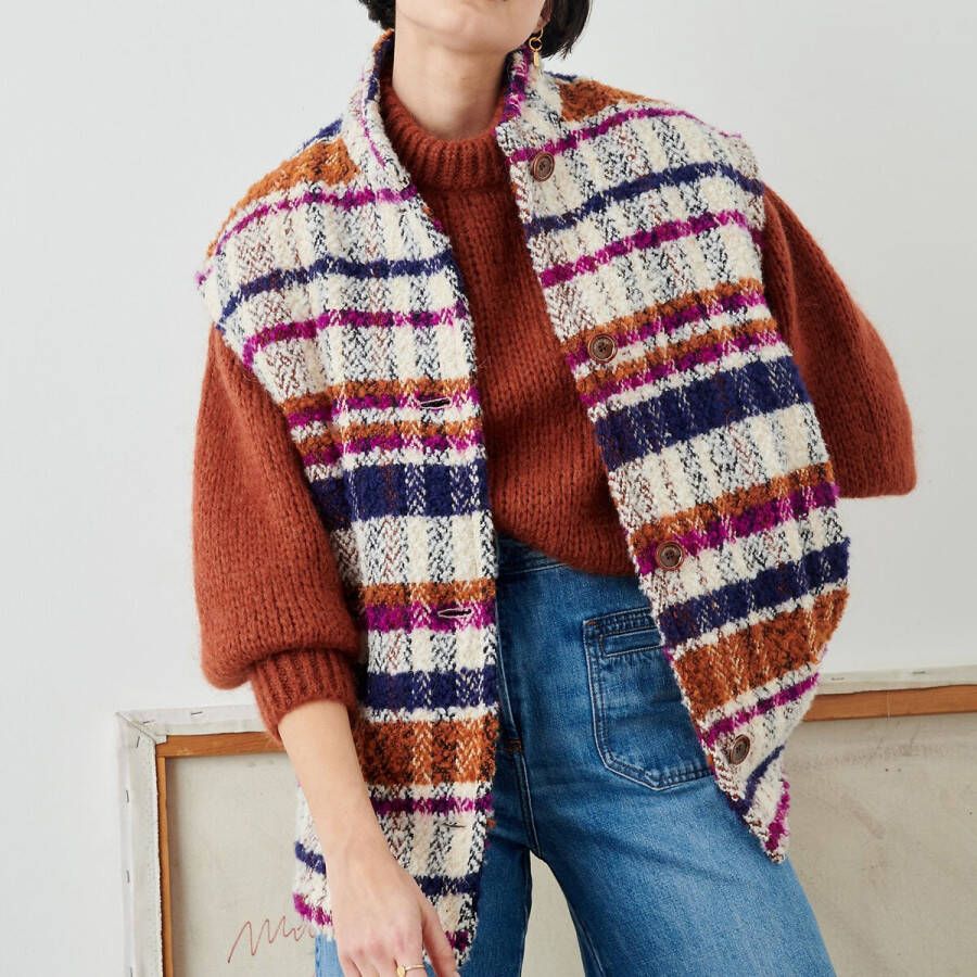 SESSUN Geruite jas zonder mouwen CASTELLINO