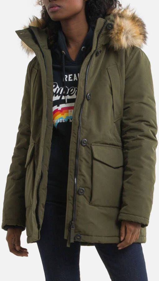 Superdry Everest parka met afneembare capuchon en imitatiebontkraag