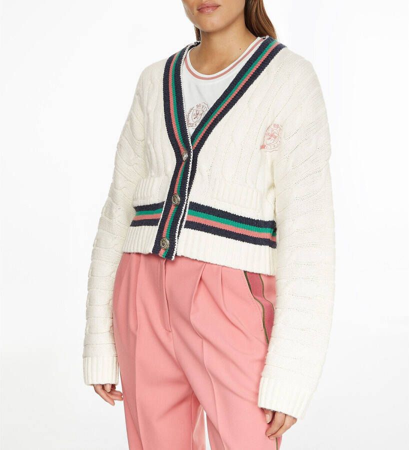 Tommy Hilfiger Kort vest in grof tricot, knoopsluiting