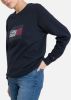 Tommy Hilfiger Logo print organic cotton sweatshirt , Blauw, Dames online kopen