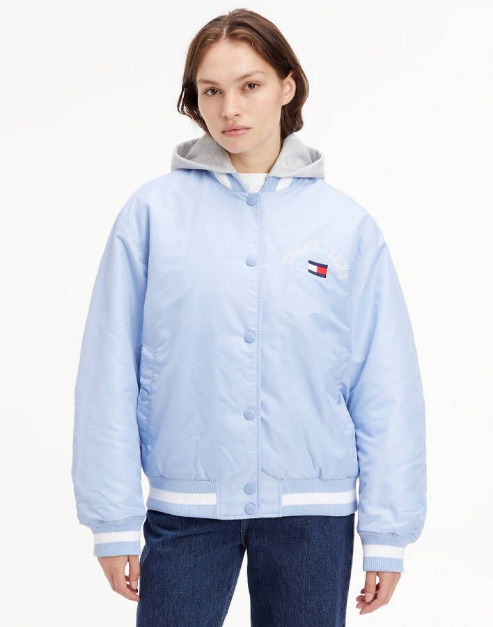 Tommy Hilfiger Gewatteerde bomberjack met logoprint en steekzakken
