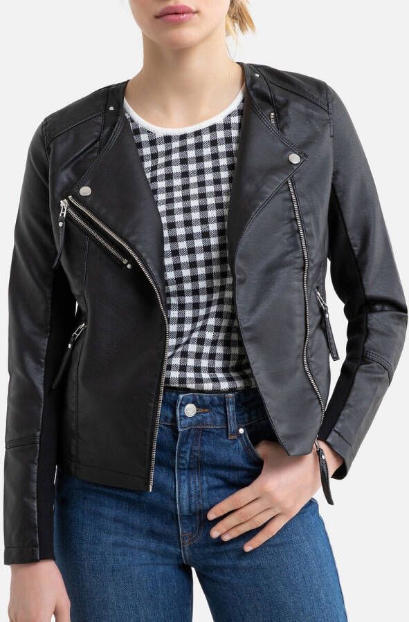 Vero Moda Vmria FAV Short Faux Leather Jacket: Black | Freewear Zwart