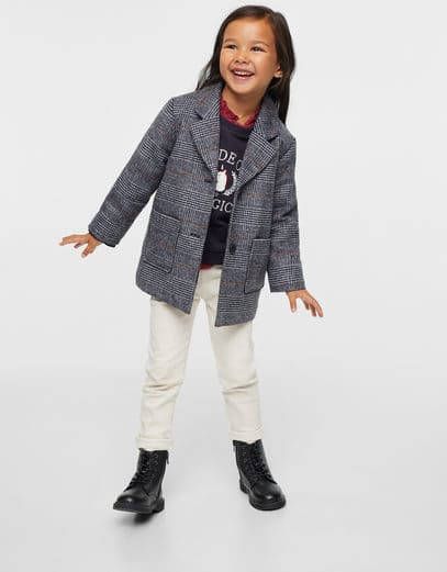 MANGO BABY Geruite jas met revers