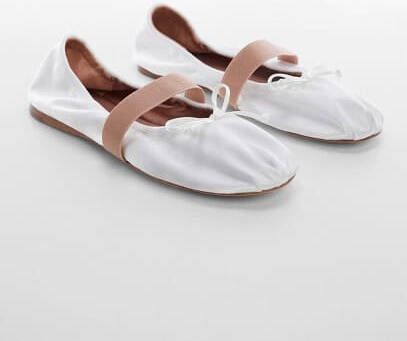 Mango Elastische satijnen ballerina