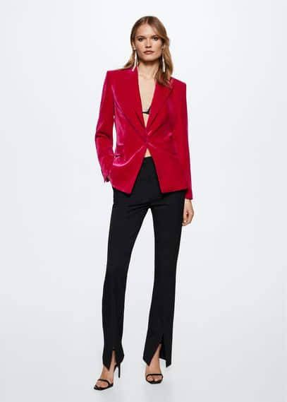 Mango Combi blazer van fluweel met klepzakken