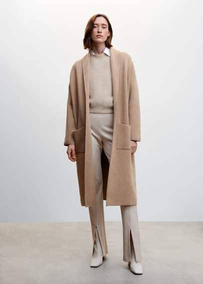 Mango Gebreide oversized jas met zakken