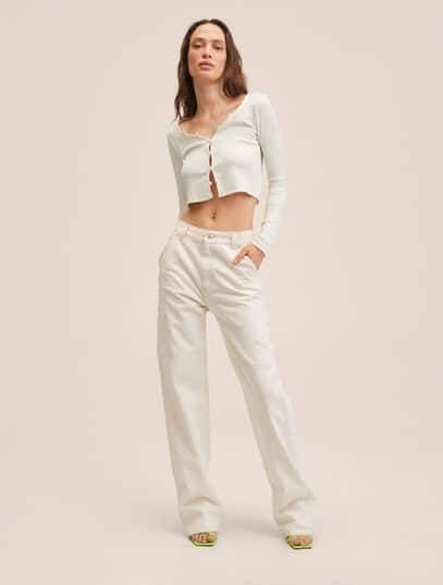 Mango Annie ribgebreid cropped vest