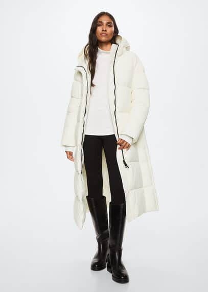 Mango Lange gewatteerde jas