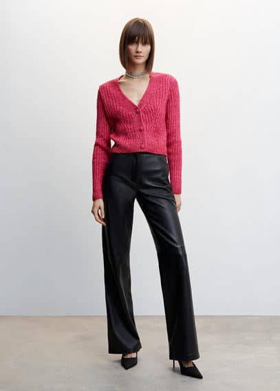 Mango Lurex vest met knopen