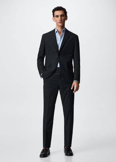 Mango Brasilia slim fit colbert met ruitdessin