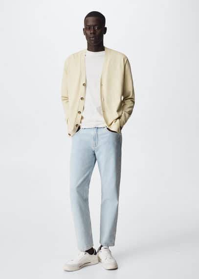 Mango Klee fijngebreid vest met V hals