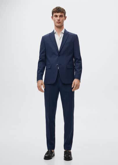 Mango Breda slim fit colbert in wolblend met ruitdessin