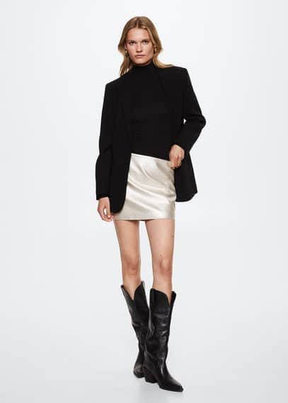 Mango Plata minirok van imitatieleer