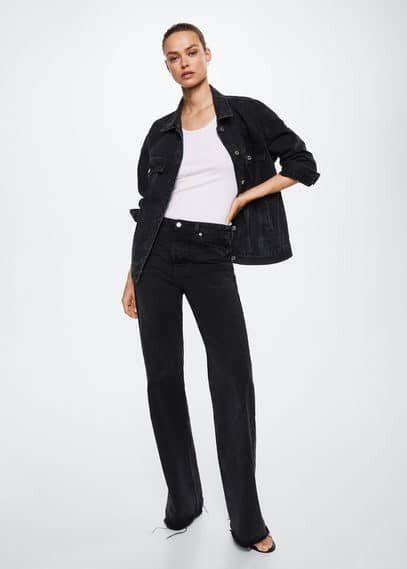 Mango Dafne oversized spijkerjas met steekzakken