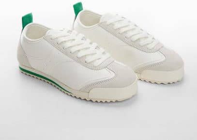 Mango Sneakers met leren panden